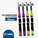 Kit De Pesca Completa 2 Varas Telescópica 2 Molinete E Itens