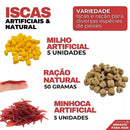 Kit De Pesca 4 Vara E 4 Molinete Com Linha Maleta Acessórios
